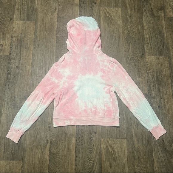 LoveShackFancy Kirby Hoodie Sweatshirt Size Medium Cherry Fizz Tie-Dye Pink Blue - Picture 12 of 12